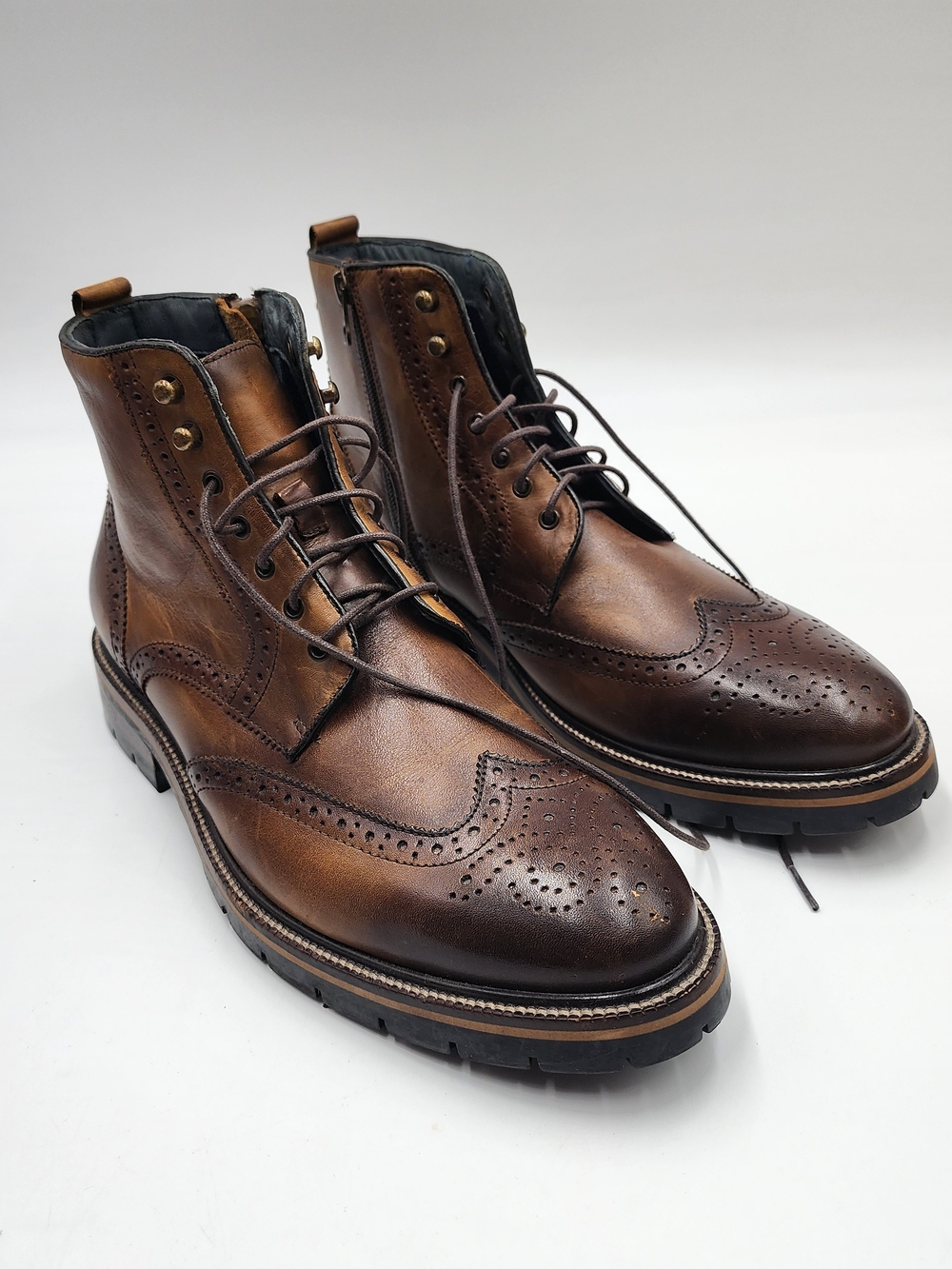 Johnston & Murphy Men's Brown Leather Wingtip Boots